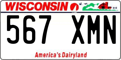 WI license plate 567XMN