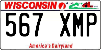 WI license plate 567XMP