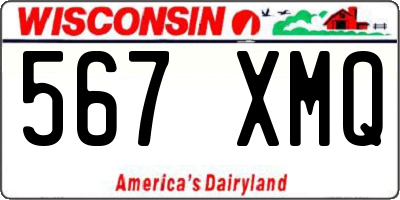 WI license plate 567XMQ