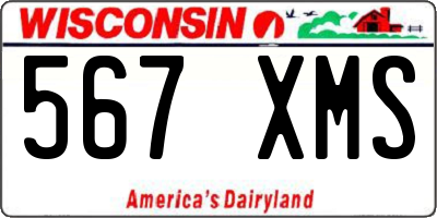 WI license plate 567XMS