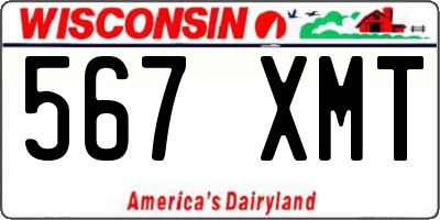 WI license plate 567XMT