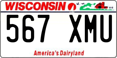 WI license plate 567XMU