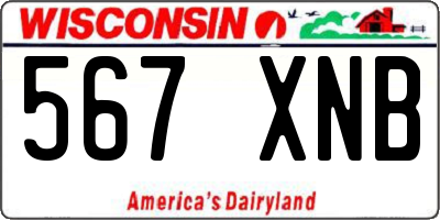 WI license plate 567XNB