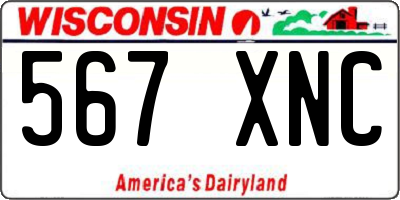 WI license plate 567XNC