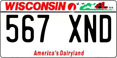 WI license plate 567XND
