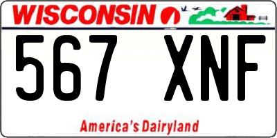 WI license plate 567XNF