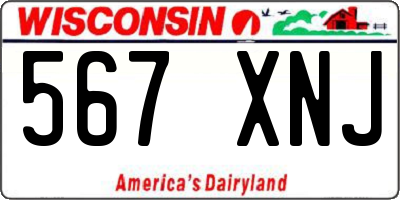 WI license plate 567XNJ