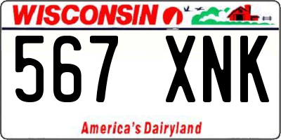WI license plate 567XNK