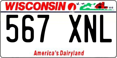 WI license plate 567XNL