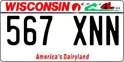 WI license plate 567XNN