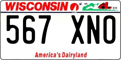 WI license plate 567XNO