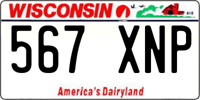 WI license plate 567XNP