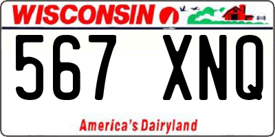 WI license plate 567XNQ