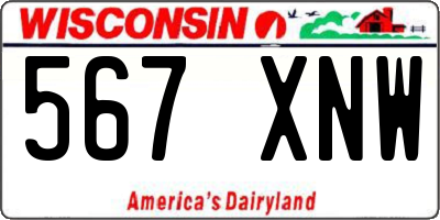 WI license plate 567XNW
