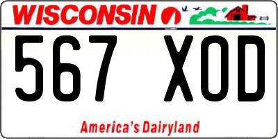 WI license plate 567XOD