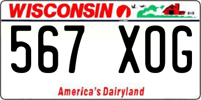 WI license plate 567XOG
