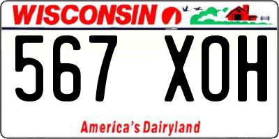WI license plate 567XOH