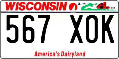 WI license plate 567XOK