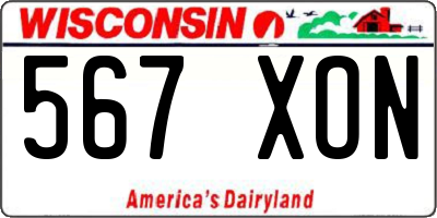 WI license plate 567XON