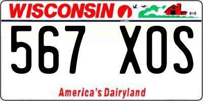 WI license plate 567XOS