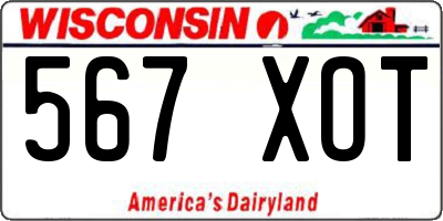 WI license plate 567XOT