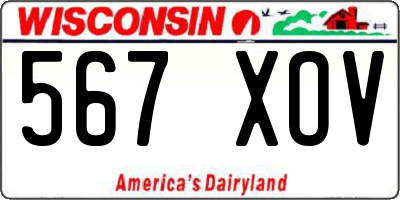 WI license plate 567XOV