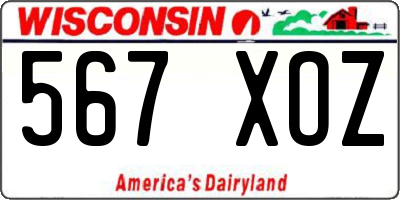 WI license plate 567XOZ
