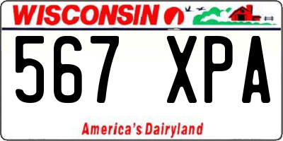 WI license plate 567XPA