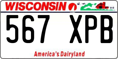 WI license plate 567XPB