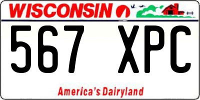 WI license plate 567XPC