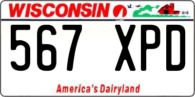 WI license plate 567XPD