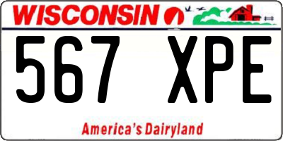 WI license plate 567XPE