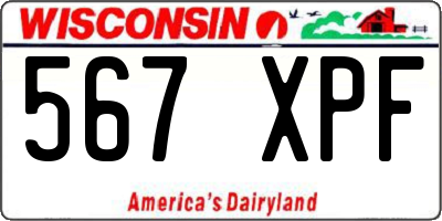 WI license plate 567XPF