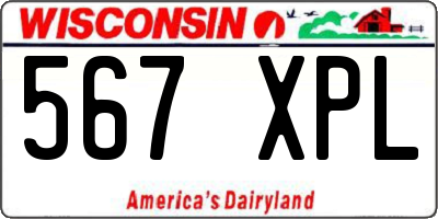 WI license plate 567XPL