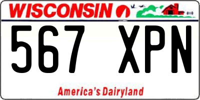 WI license plate 567XPN