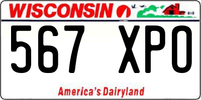 WI license plate 567XPO