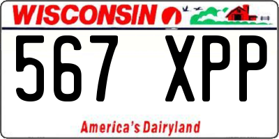 WI license plate 567XPP