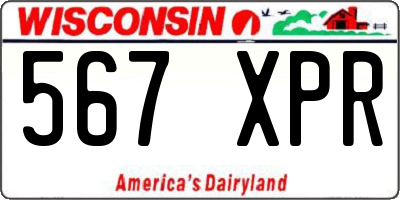 WI license plate 567XPR