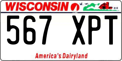 WI license plate 567XPT