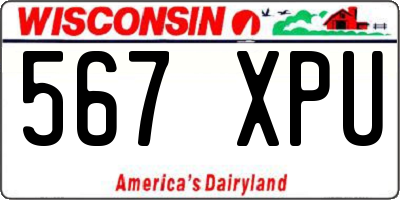 WI license plate 567XPU