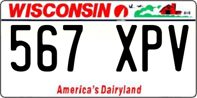WI license plate 567XPV