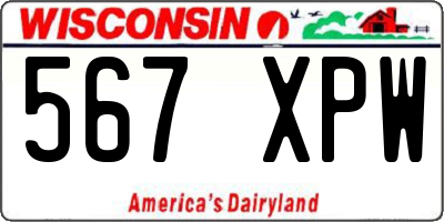 WI license plate 567XPW