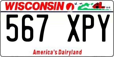 WI license plate 567XPY