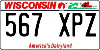 WI license plate 567XPZ