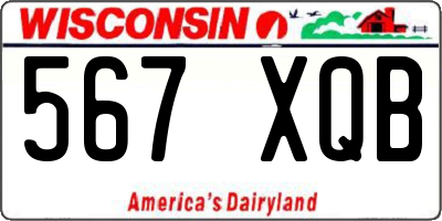 WI license plate 567XQB