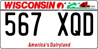 WI license plate 567XQD