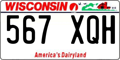 WI license plate 567XQH