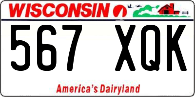 WI license plate 567XQK