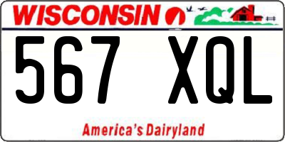 WI license plate 567XQL