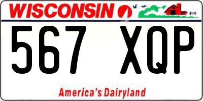 WI license plate 567XQP